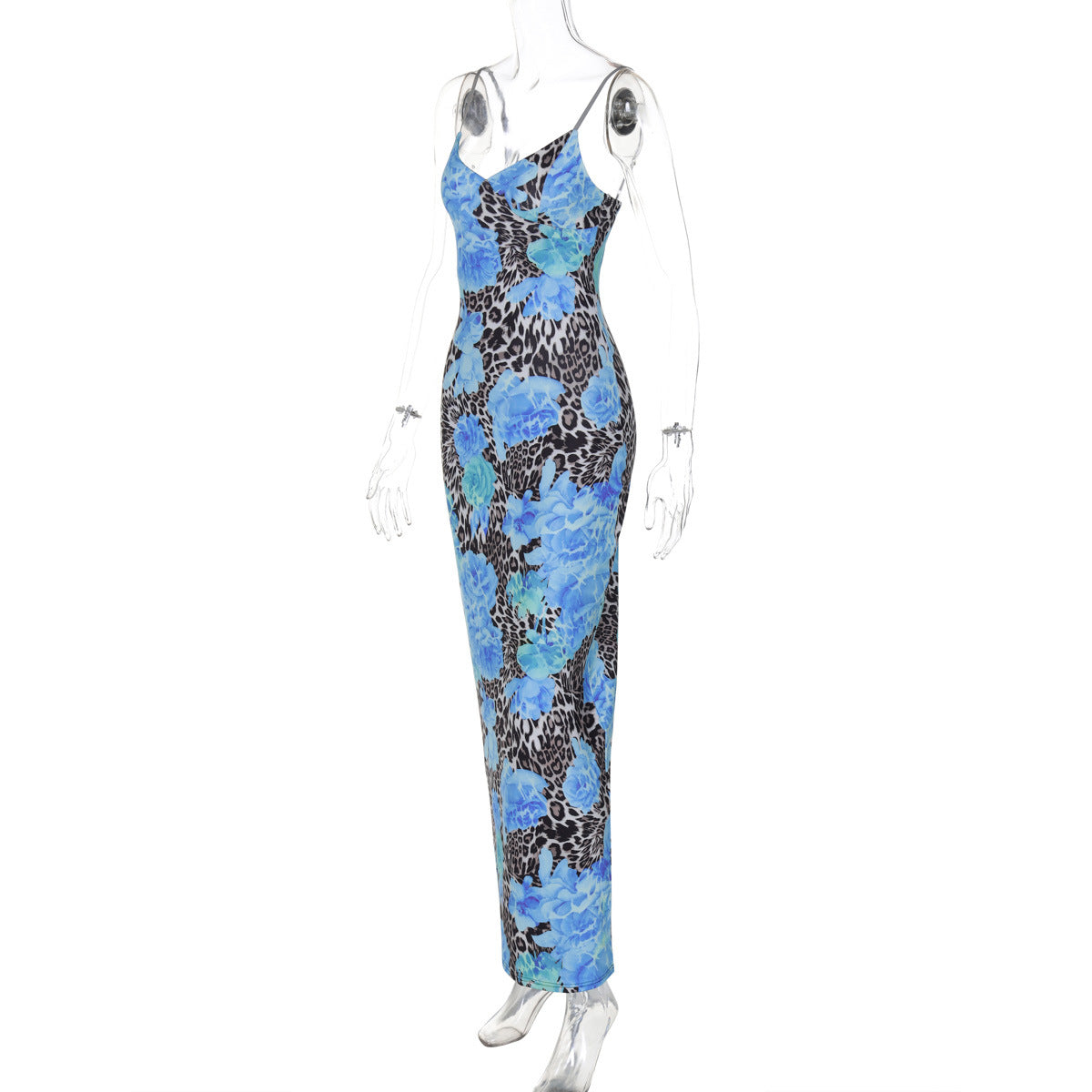 New Arrival Women's Street Style Elegant Slim-Fit Printed Camisole Long Dress